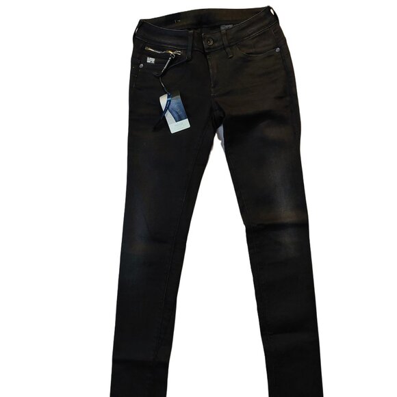 G-Star Raw Midge Sculpted Lift Skinny Slander Black Denim Jeans Sz 26 NWT - Picture 1 of 13